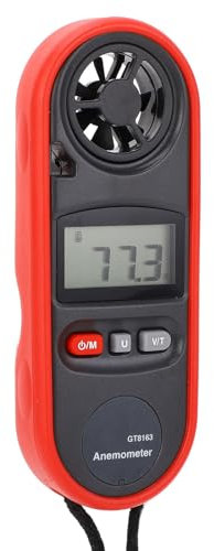 Compteur de Vitesse du Vent Numérique, CVC Extérieur Anémomètre Numérique sans Fil Anémomètre Portatif Multifonctionnel Jauge d'humidité de la Température pour le Tir Planche à