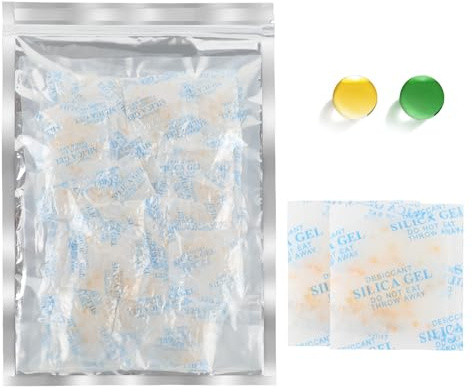 Boadw 10 g x 30 pièces de sachets de gel de silice à base de gel de silice alimentaire avec perles d’orange indicateur d’humidité déshydrateur pour éliminer l’humidité