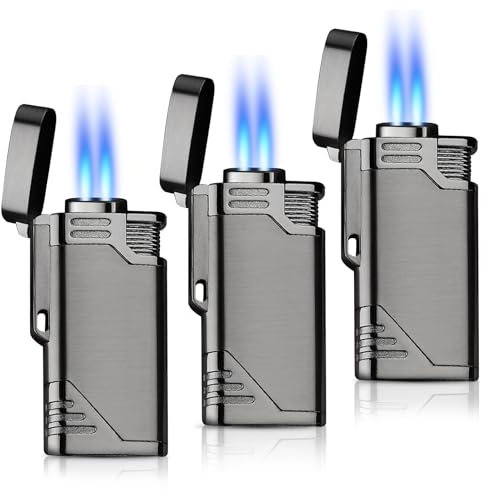 3 Stück Sturmfeuerzeug Für Männer, Personalisiert, Nachfüllbar, Geschenke, Für Kerzen, Grill, Küche, Kamin Ohne Gas