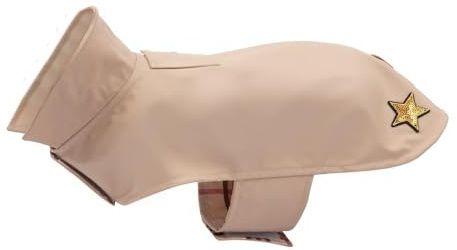 Preziosi Pet - Impermeabile Per Cane Colore Beige, Taglia Piccola 25 Cm, Chiusura Regolabile, Foro Per Guinzaglio. Abbigliamento Antipioggia, Antivento animali