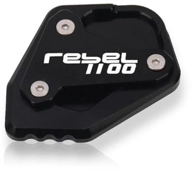YHGGDN Fußplatte Motorrad-Seitenständer, Fuß- Und Seitenständer, Vergrößerungspolster, Verlängerungspolster Für Für Rebel CMX1100 CM1100 CMX 1100 cm 1100 2020 2021 2022 Verlängerung(Schwarz)