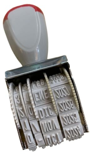XUZHID Date Stamp 4mm Font Spanish Date Stamp French Date Stamp Rotating Stamp Office Business Stamp for Document File Marking