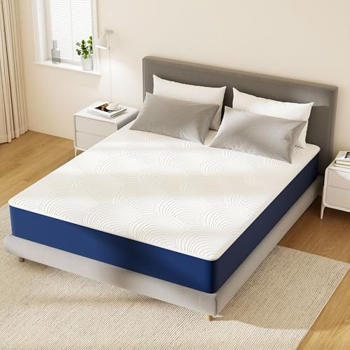 PurrJoys Doppelbett-Matratze Matratze 140x200x20cm, Memory Foam mit Gel, H3, Abnehmbarer Bezug, CertiPUR-US & Oeko-TEX, druckentlastend, Lieferung gerollt im Karton