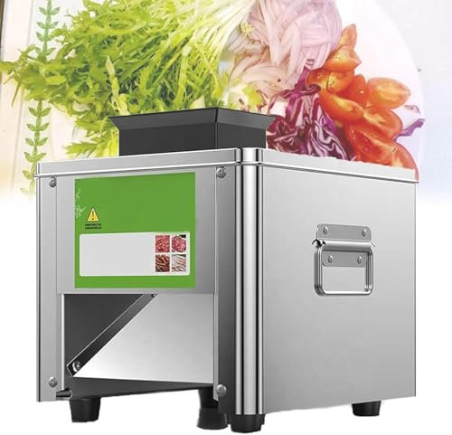Affettatrice elettrica e tritacarne in acciaio inox, ad alta efficienza, 150 kg/h, per uso professionale e domestico, perfetto per affettare, triturare e tagliare a cubetti