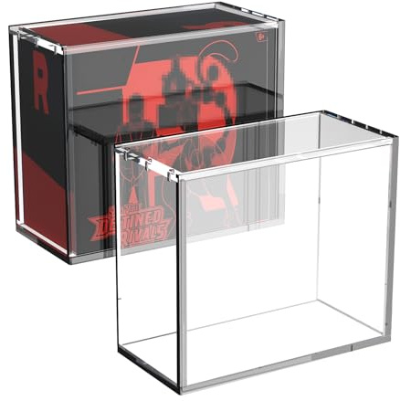 Elite Trainer Box Acrylic Case Protector – ETB Display Storage Box with Sliding Slot & 5mm Magnetic Closure, Ultra Thick 6/8mm Clear Acrylic with Rounded Edges, Collector Display Case for ETB Boxes