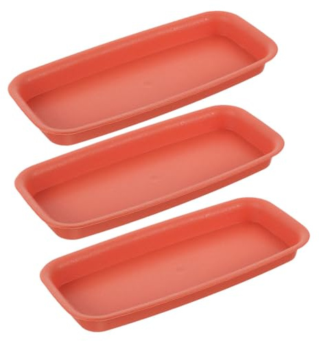 HYTROVE 3 Piezas Bandejas Rectangulares para Plantas Maceteros de Plástico Resistentes y Goteo Platos para Bonsáis y Jardinería Recoge Agua y Protege Superficies Interiores y Exteriores
