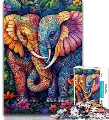 Puzzle für Erwachsene 1000 Teile Fantasietier Elefant 1000 Teile für Erwachsene Quizspiel ganze Familie 75x50cm