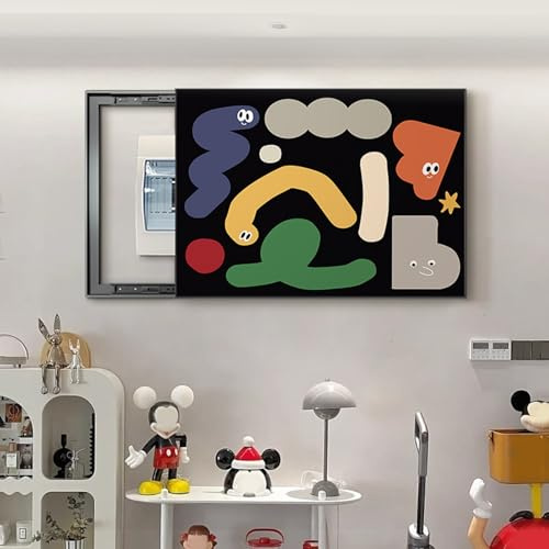 Cache Compteur Electrique Fusibles, Couvercles De Boîtes À Fusibles, Caches De Disjoncteurs Et Décorations Murales Pour Tableaux Électriques(Black2,40 * 50cm/15.7 * 19.6in)