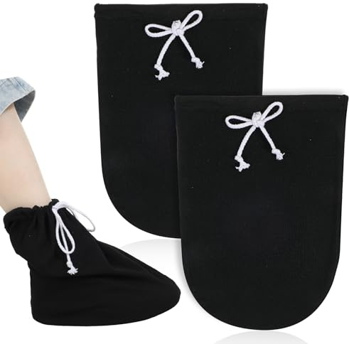 Classicseali 2PCS Cast Sock, 25 x 36 Cm Cast Sock Cover for Foot, Soft and elastic, Machine Washable,Adjustable Drawstring Washable Plaster Casts for Men and Women Foot Leg Ankle Protection, Black