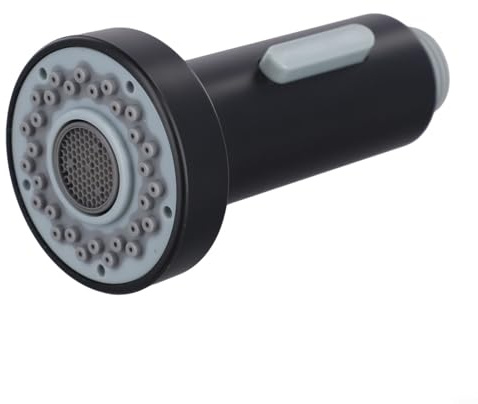 Qualoramall Ugello di ricambio per miscelatore per lavello da cucina, in plastica ABS con doppia modalità pioggia e schiuma, design girevole, finitura elettrolitica, attacco G 1/2 pollici, nero opaco