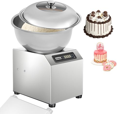 HCAUYNN Impastatrice, 8KG/18LBS Macchina Professionale per Impasto, Macchina per Impastare, 1400 Giri/min 1800W, con Coperchio Trasparente per Panificio e Pizzeria 8kg(18lbs)