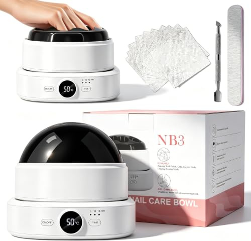 Dissolvant Pour Ongles Electrique, Température Réglable, Cleaner Ongles Electrique Bol de Trempage des Ongles, Enlever le Vernis à Ongles Gel Acrylique