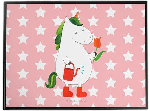 Mr. & Mrs. Panda Schreibunterlage Einhorn Gärtner - Geschenk, schreibtischauflagen, Garten, Einhörner, Stiefel, Unicorn, schreibtischunterlagen, schreibtischunterlage, Schreibtisch Unterlagen, Blume