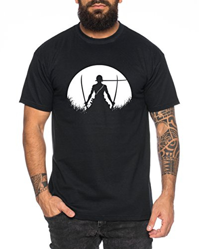 Sunrise Ruffy Herren T-Shirt one Luffy Monkey D. Piece, Farbe:Schwarz, Größe:XL