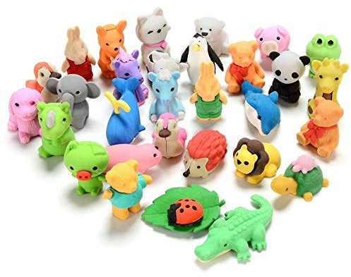 30 Pcs Gommes à Animal pour Enfants,Gommes à Effacer De Animaux Pour Enfants écoles Papeterie École Jouet Créative Petits Cadeaux Anniversaire
