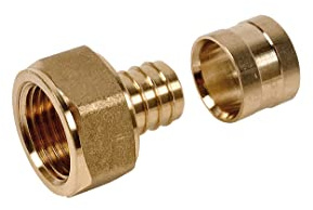 Raccord PER droit à glissement - F 3/8' - Ø 16 mm - PB tub