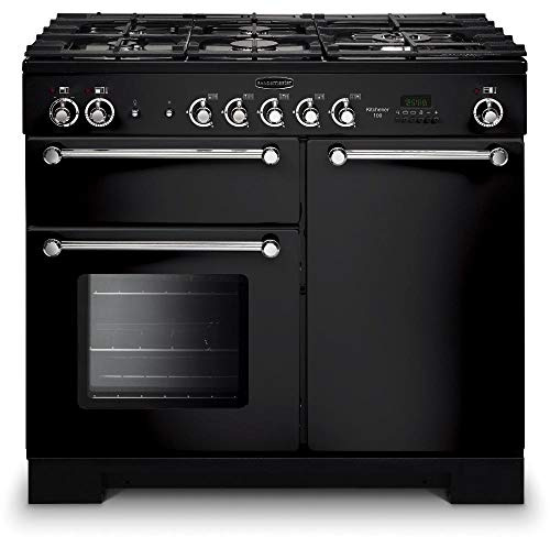 Rangemaster KCH100NGFBL/C Kitchener 100cm Gas Range Cooker - Black Chrome