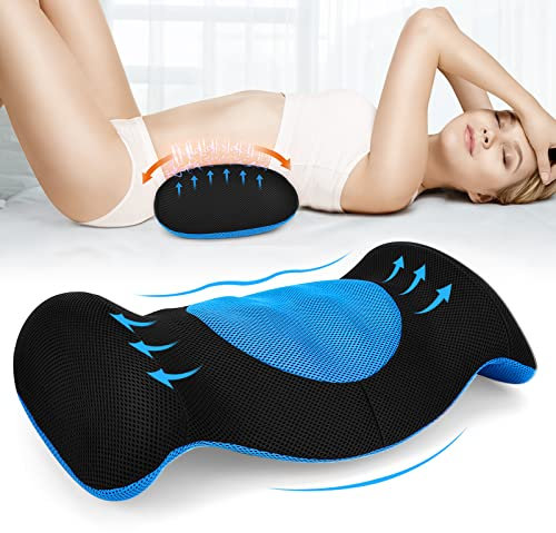 SAHEYER Lendenkissen Orthopädisches Rückenkissen aus Memory Foam, Lendenwirbelkissen Ergonomisches Design für Lendenwirbelbett, Sofa, Stuhl, Auto und Bürostuhl, Blau