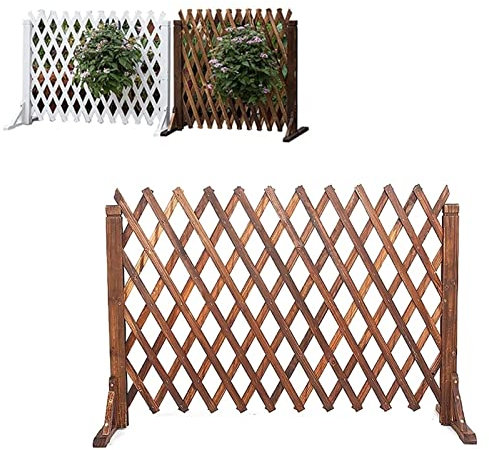 GUODDM Clôture Instantanée Extensible, Palissade Jardin Exterieur Bois, Clôture en Treillis De Jardin en Bois Autoportante, Porte De Clôture en Bois Rétractable, pour Balcon, Terrasse, Jardin
