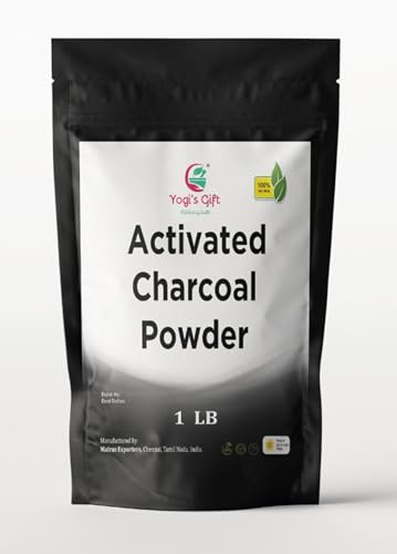 Activated Charcoal Powder 454 grams, Grounded Activated Charcoal Powder for Skin & Soap Making, 100% Natural Detoxifier, Coconut Shells Based, Yogi's Gift®