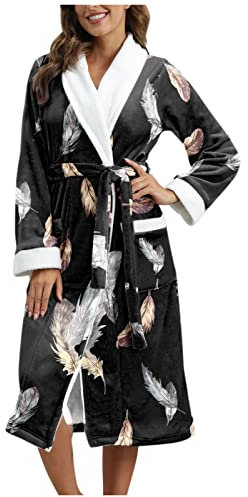 Unisex Bademantel Lang mit Kapuze Kapuzenhandtuch Poncho Für Erwachsene Bademantel Damen Lang Kapuze Frottee Velours Fleece Morgenmantel Lang
