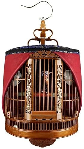 Vogelkäfig Reise Papageienkäfig, Geschenk für Vogelliebhaber Käfige Vogelkäfig Haustier Papagei Kanarienkäfig Bambus Papagei Vogelkäfig (OneColor 33*47cm)