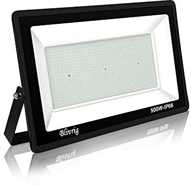 Jefedana Spot Led Extérieur 500W 50000LM IP66 Blanc Froid 6000K Sécurité