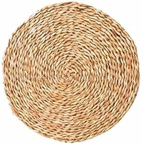 Pack 6 Posavasos Redondos de Enea | Fibras Naturales 15 cm | Pack de 6 posavasos de enea natural de 15 cm. Protegen la superficie y decoran con un estilo mediterráneo.