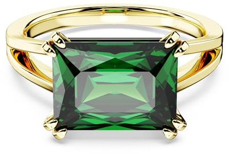 Swarovski Matrix Cocktailring, Rechteckschliff, Grün, Goldlegierungsschicht