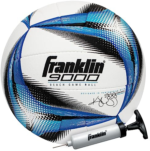Franklin Sports Pro Beachvolleyball - Kerri Walsh Jennings 9000 Strandspiel Sand + Outdoor Volleyball - Wettkampfvolleyball für Sand + Outdoorplätze - Handgenähter Volleyball aus Kunstleder