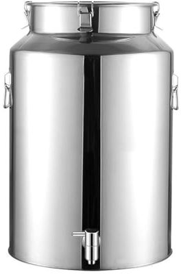 KELUNIS Milch Dose 201 Edelstahl Ölfass Milcheimer Wein Pail Eimer Mit Hahn, Verschlußfasstransport Für Milchwein Tee,88L