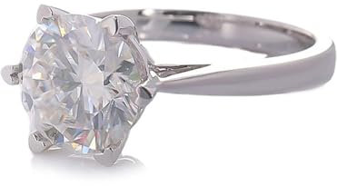 Epinki Echt Goldschmuck, 9 Karat Weißgold Ringe, Solitär Verlobungsring mit Rund 2ct Moissanit, 18K Gold Hochzeitsring Eheringe Trauringe Gr.47 (15.0)