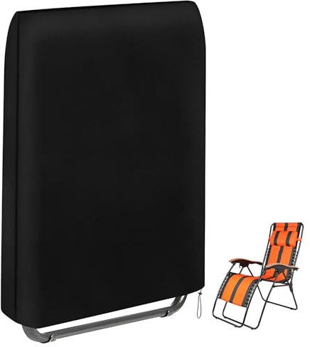 Joyan Housse de protection pour meubles de jardin, imperméable et coupe-vent, housse Oxford 600D, résistante aux UV, pour chaise longue pliable, charge lourde, 93 x 82 cm
