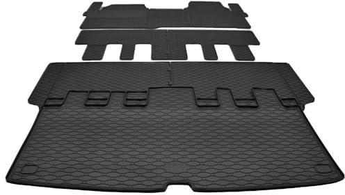 Mattenprofis Gummimatten kompatibel mit Ford Tourneo Custom NXN Komplett 9 Sitzer mit Kofferraum ab Bj.2024