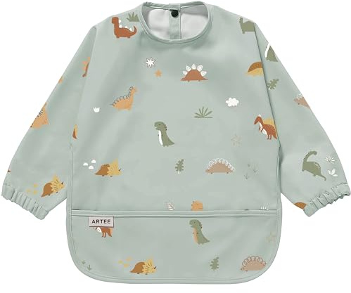 ARTEE Ärmellätzchen beschichtet wasserfest abwischbar Lätzchen mit Ärmeln, Baby, Wasserdichtes Lätzchen, ideal als Geschenk