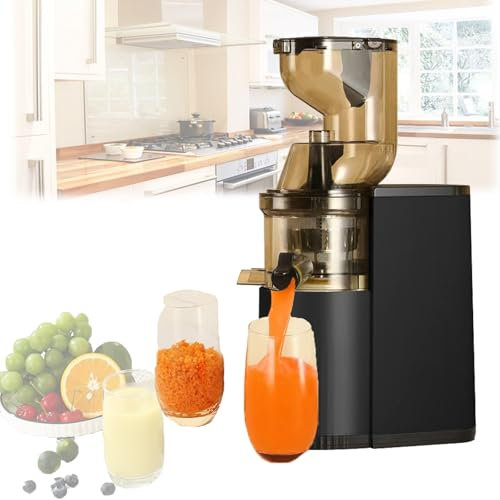 Juicermaskin,Stor Mun,Stor 3 Tums Matarränna,800W Effekt,65Rpm/Min,500Ml Centrifugaljuicer,För Hela Frukter Och Grönsaker,Lätt Att Rengöra,Med Juicekopp,Rengöringsborste,Black