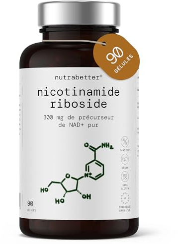 Nicotinamid Ribosid (NR) Kapseln 300 mg | NAD+ Vorstufe | NMN Kapseln Alternative | 90 vegane NAD Kapseln für 3 Monate | Zellenergie & Vitalität | Laborgeprüft | Hergestellt in der EU | nutrabetter®