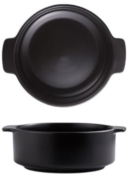 Insalatiere Semplice Zuppiera A Doppia Orecchie, Zuppiera In Ceramica For Uso Domestico, Ciotola Grande Ciotole per la cena(2)