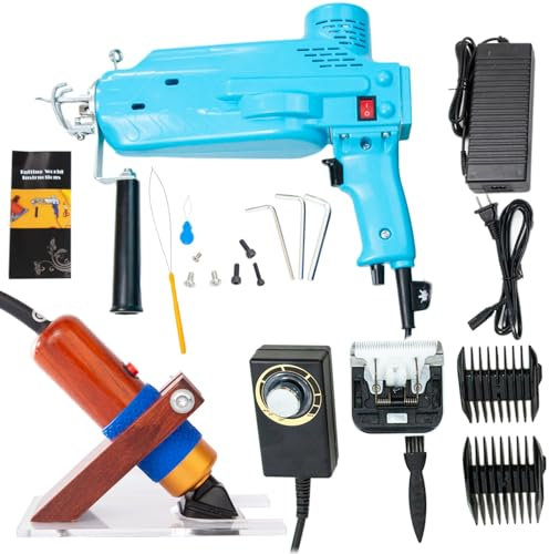 YYLHJW Kit de tufting de Tapis et de tapisse de Tapis - Ensemble Complet avec Canon à tufitng 2in1, Clippers de Sculpture - idéal pour Les Novices - Améliorez