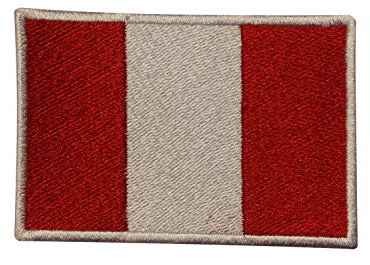 Peru Länderflagge Logo Patch bestickt Applikation Peru Länderflagge Patch Aufbügler Patch Aufnäher Emblem
