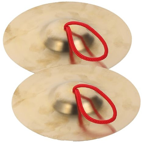Toyvian Platillos de Cobre de Percusión Manual para Niños 15 Cm, Instrumento Musical Educativo de Percusión, Juguete Musical para Fiesta y Baile,