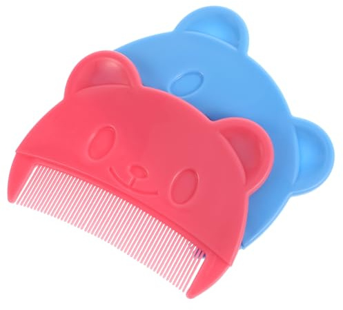 ARTSEWPLY 2pcs Baby Comb Set with Bear Shape, Portable Plastic Hair Combs for Newborns and Toddlers, Comfortable Scalp Massage and Cradle Cap Removal Hair Grooming Tool