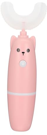 Homoyoyo Brosse à Dents Électrique U pour Garçon Fille Brosse à Dents Rechargeable Étanche Design Cartoon avec Poils Doux Prévention des Caries