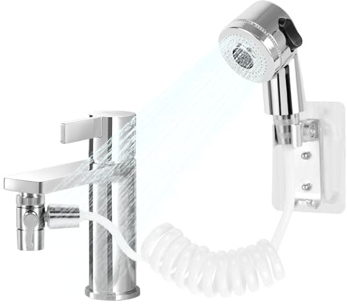 Gelewuld Handbrause für Waschbecken, Handbrause für Dusche, Duschkopf mit 1,5 m Schlauch, Handbrause für Bidet Badezimmer, Universal-Handbrause für Wasserhähne, perfekt zum Waschen von Haaren