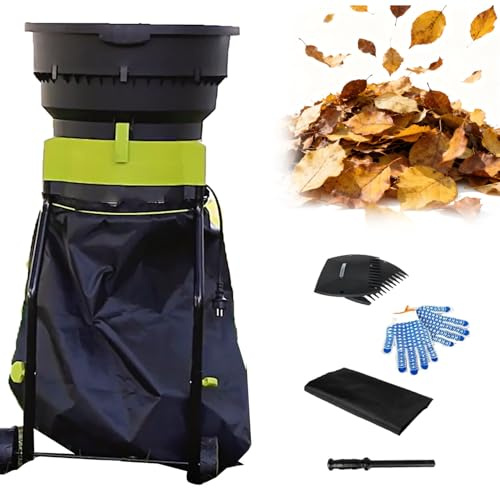 QuinteZhenTially Biotrituratore Foglie 2500 W Ruote,Trituratore Compost Giardino Senza Lame,Beccuccio Alimentazione Rimovibile per Facile Pulizia,per Campus Scolastici,Cittadine Parchi 10mpowercord