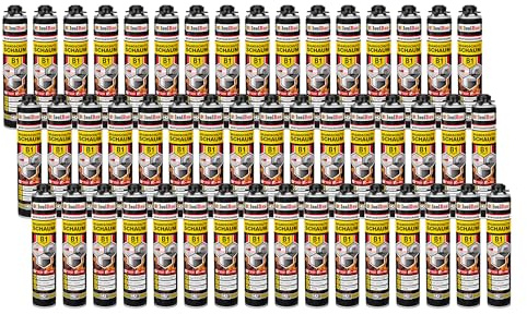Isolbau Mousse de construction B1 - Mousse de montage - Mousse polyuréthane 48 x 750 ml - Mousse pistolet - Mousse de protection incendie 1K - Mousse d'isolation - Imperméabilisation, isolation