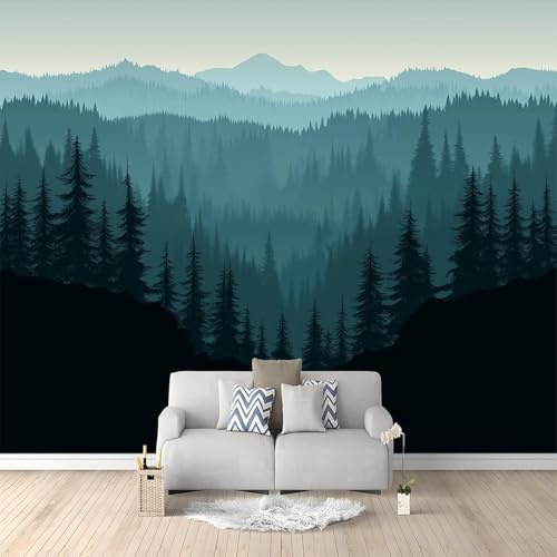 Carta da Parati Foresta 200x140 cm Fotomurale da Parete Giungla Tessuto di Seta Carta Parati 3D Adesiva Muro Decorazione per Camera da Letto Soggiorno B-0290
