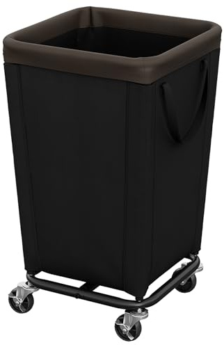 StorageWorks Laundry Basket on Wheels, 150L Rolling Laundry Cart for Clothing Organiser, Heavy Duty Dirty Laundry Trolley on Wheels, Washing Basket for Home and Laundry Room, Black