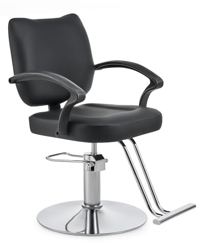 CO-Z Friseurstuhl 360 Grad Drehbar, Hydraulischer Barberstuhl Höhenverstellbar 45-60cm mit Gewichtetem Stahlsockel, Belastbar bis 250kg, Friseursessel für Haardesign Tattoo Spa Schönheitssalon
