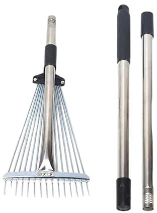 Rastrello Da Giardinaggio,Attrezzo Diserbante Ergonomico Metallico,Rastrello Per Foglie Resistente - Per Cortile Giardino Esterno Prato Siepe Livellamento Pulizia Diserbo Smuovimento Terreno